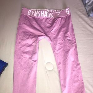 pink gym shark leggings